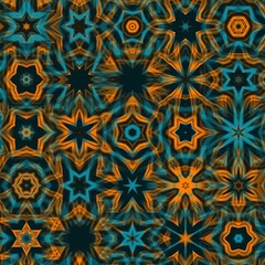 abstract background with lines creative high speed motion effect in vivid orange and blue colours on jet black background