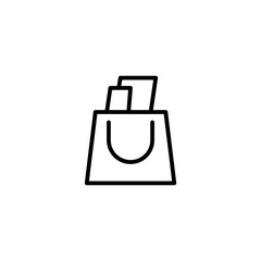 Shopping bag icon full of groceries. E-commerce theme icon design. outline style icon. Vector