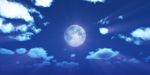 Fototapeta na wymiar full moon at night night sky