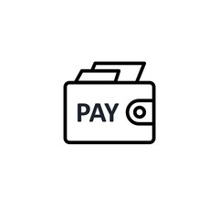 Payment wallet icon. E-commerce theme icon design. outline style icon. Vector