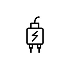 Charger icon. Electronic device theme icon design, outline icon style. Vector