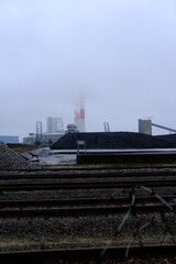 Fototapeta premium the coal-fired power station of le Cordemais in the west of France, near the city of Nantes. (21th december 2020)