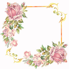 Obraz na płótnie Canvas beautiful flowers frame