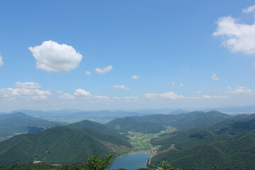 mountains and the beautiful blue sky