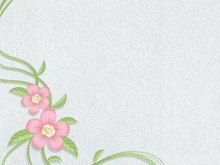 Gray background with flowers.