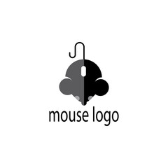 Simple mouse logo illustration with color vector design