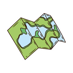paper map guide line and fill style icon