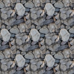  kaleidoscopic style of pebbles on a beach with colourful child's play fork and rake