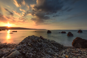 Likwatang beach is very beautiful when sunset arrives