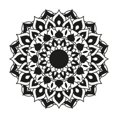 mandala in black flower shaped vector design