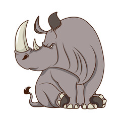 cute rhino comic cartoon character