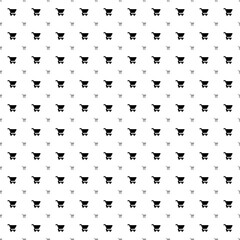Square seamless background pattern from geometric shapes are different sizes and opacity. The pattern is evenly filled with black shopping cart symbols. Vector illustration on white background