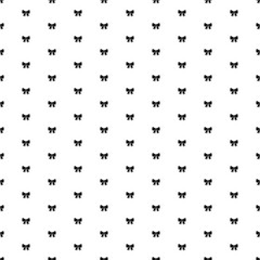 Square seamless background pattern from black bow symbols. The pattern is evenly filled. Vector illustration on white background