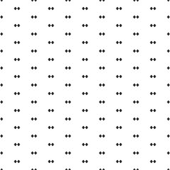Square seamless background pattern from black dumbbell symbols. The pattern is evenly filled. Vector illustration on white background