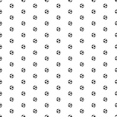 Square seamless background pattern from black football symbols. The pattern is evenly filled. Vector illustration on white background