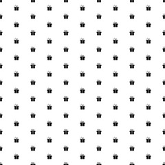 Square seamless background pattern from black gift symbols. The pattern is evenly filled. Vector illustration on white background