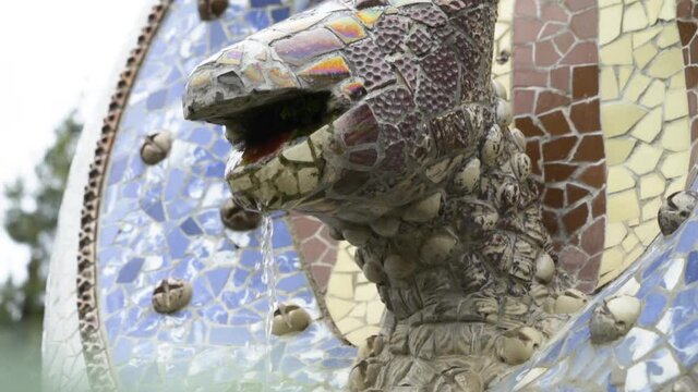 Fountain at Park Guell by Gaudi