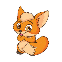 cute fox baby cartoon character