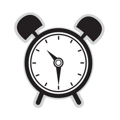 Alarm clock icon isolated on white background. Alarm clock icon for app and logo design. Alarm clock icon vector