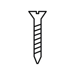 Screw Nail construction line icon
