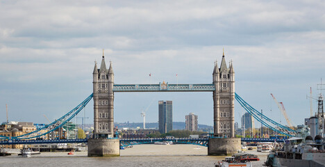 Iconic Tower Bridge connecting Londong with Southwark on the Thames River. London, UK © ueuaphoto