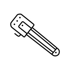 Chainsaw cutting industrial line icon