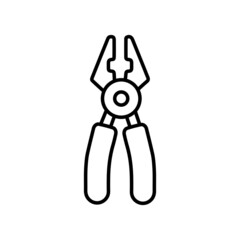 Pliers tool construction line icon