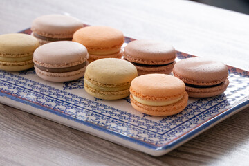 Sweet French Macarons in different colors