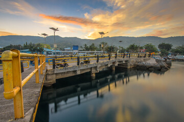 The sky is very beautiful when the sun is about to set