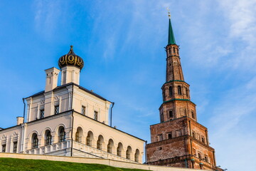 Fototapeta na wymiar Park near The Historic and Architectural Complex of the Kazan Kremlin, Russia