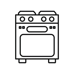 kitchen stove gas oven line icon