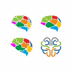 Abstract brain logo design vector illustration