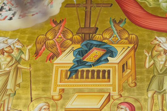 Ortodox church painting Historical places Copernaum Israel March