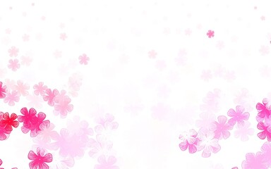 Light Pink vector doodle layout with flowers.