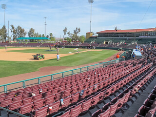 Seats and Fans at a Baseball Game
