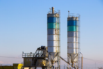 Factory reservoirs and building, outdoor