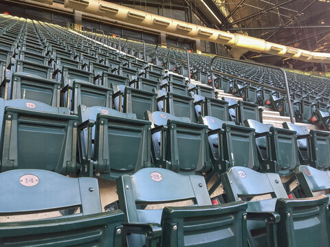 Seats And Fans At A Baseball Ballpark Or Stadium