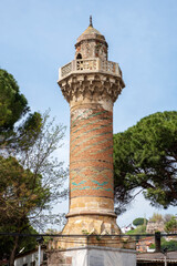 Seljuk minaret (Guduk Minare), Bergama, Izmir, Turkey