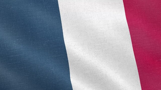 France flag wind blowing full frame background