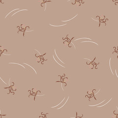 Subtle vector floral seamless pattern. Abstract background with small brown flowers scattered. Liberty style wallpapers. Simple minimal ditsy texture. Elegant repeat design for wallpaper, decor, print