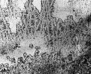 
frost on the window glass in the frost black and white background photo 1