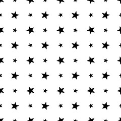 Seamless Star Monochrome Background on white background pattern