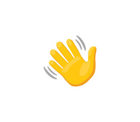 Waving hand emoji gesture vector isolated icon illustration. Waving hand gesture icon