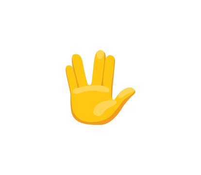 Vulcano salute emoji gesture vector isolated icon illustration. Vulcano salute gesture icon
