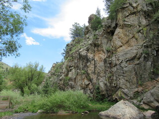 cliff with rocks