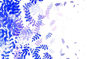 Light Purple vector natural artwork with leaves.