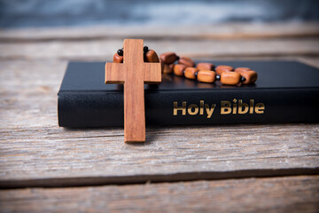 cross on Holy Bible