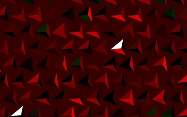 Naklejka premium Dark Green, Red vector template with crystals, triangles.