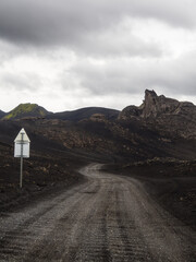 F-road in the Icelandic Highland (F-225), leading to Landmannalaugar