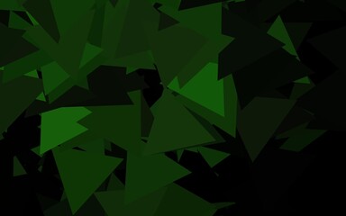 Obraz premium Dark Green vector template with crystals, triangles.